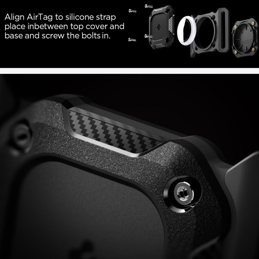 Tough Armor Pet Collar AirTag 1/2 Case Spigen Μαύρο | www.lightgear.gr