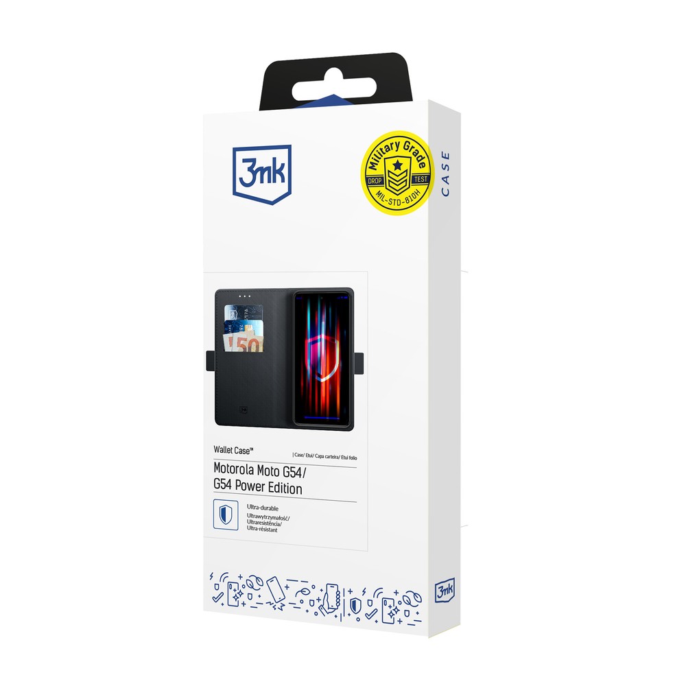 Wallet Case με Flip 3mk για Motorola Moto G54/Power Edition Μαύρο | www.lightgear.gr