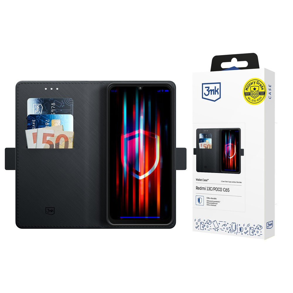 Wallet Case 3mk για Xiaomi Redmi 13C / Poco C65 Μαύρο | www.lightgear.gr