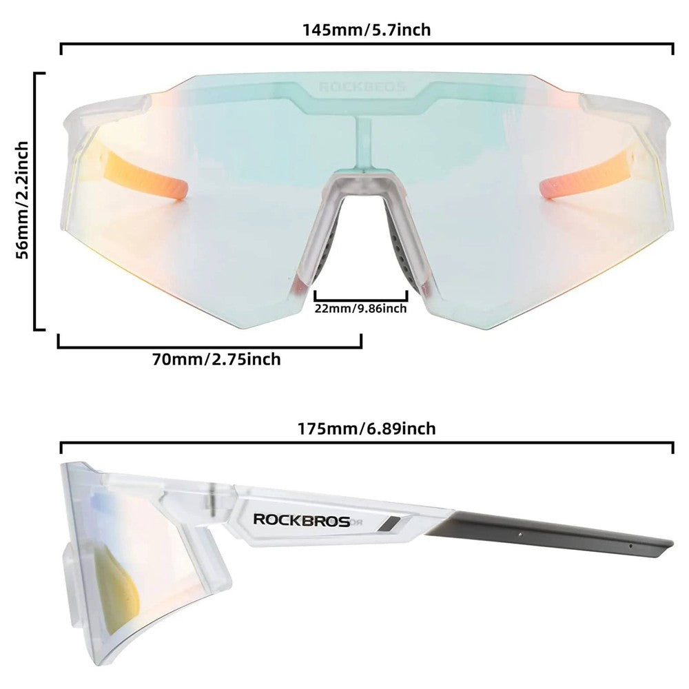 Γυαλιά Ποδηλασίας Rockbros SP291 Photochromic UV400 Λευκά | www.lightgear.gr