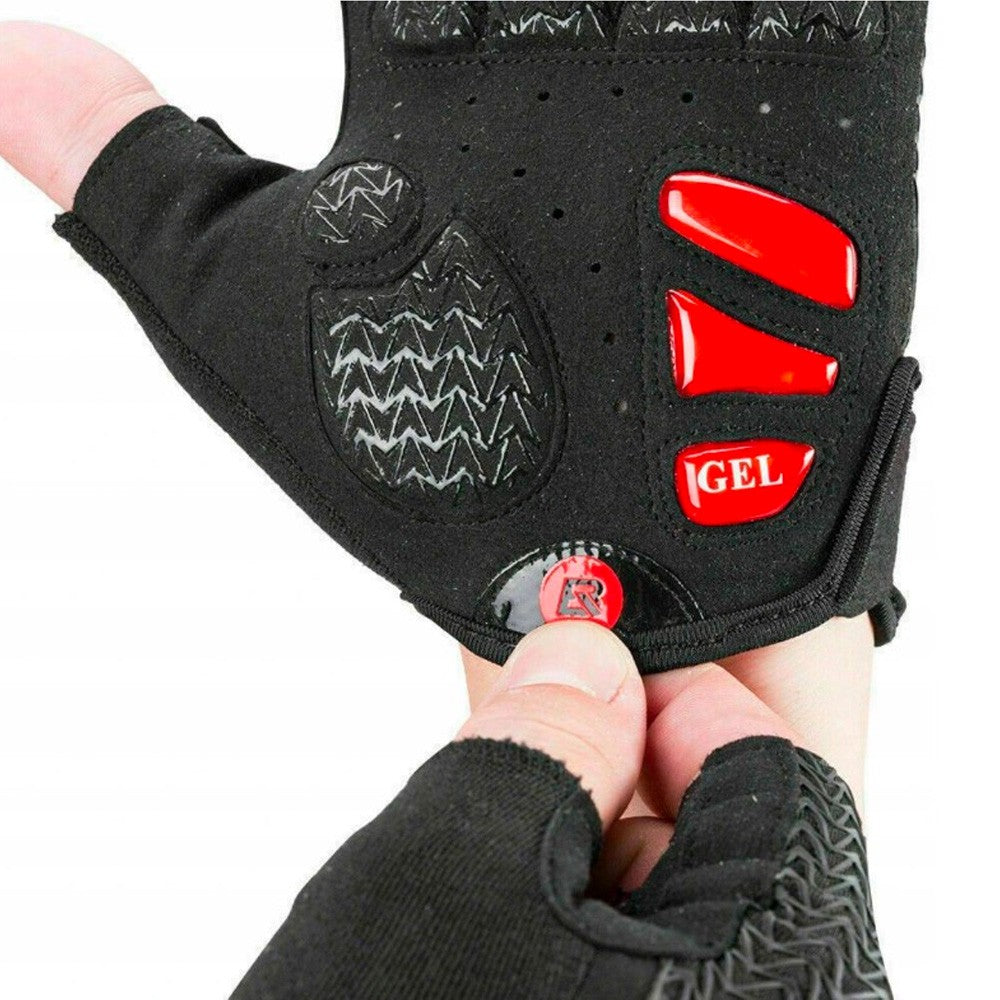 Γάντια Ποδηλασίας Rockbros με Gel Μαύρο Κόκκινο | www.lightgear.gr