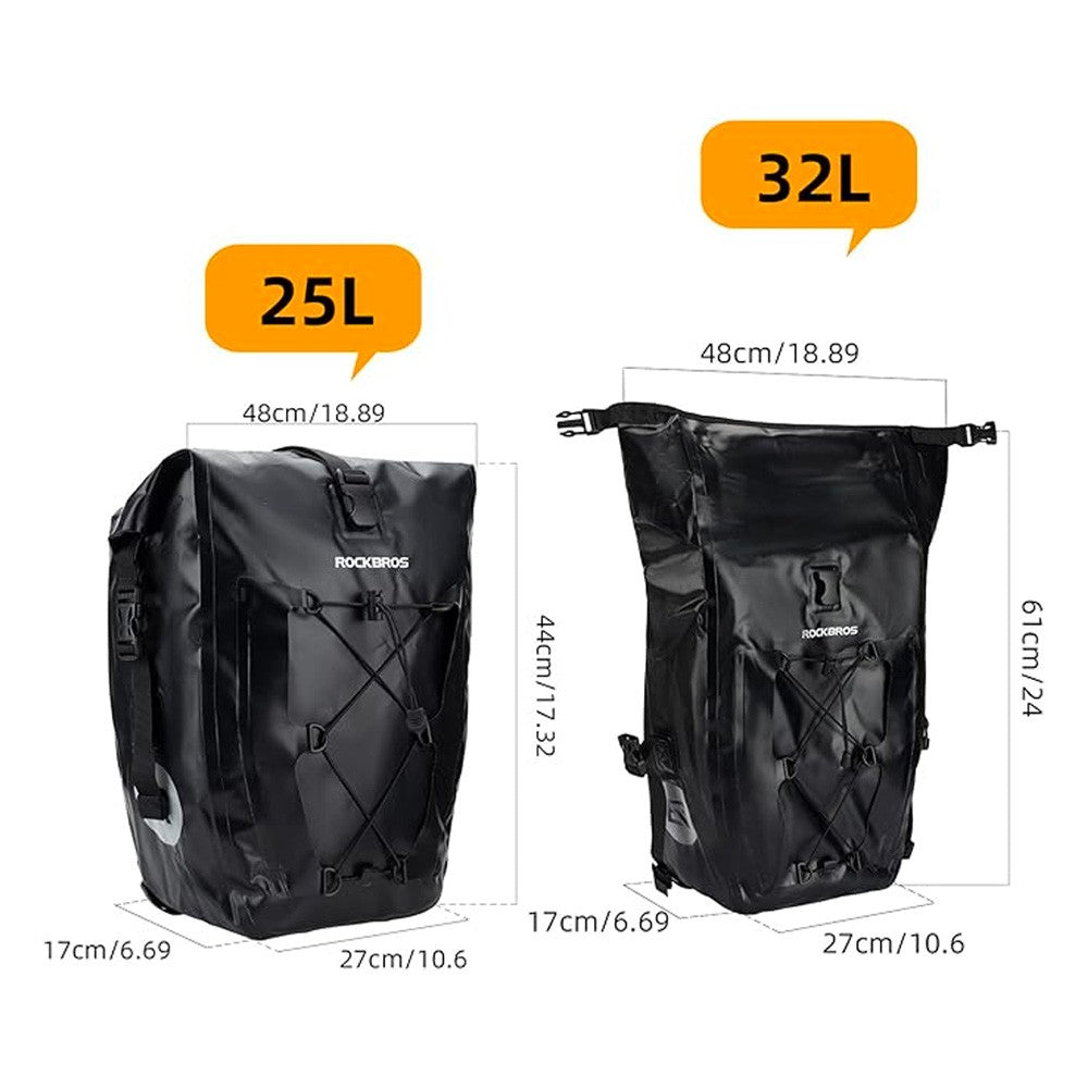 Αδιάβροχη Τσάντα Ποδηλάτου Rockbros για Trunk Μαύρη | www.lightgear.gr