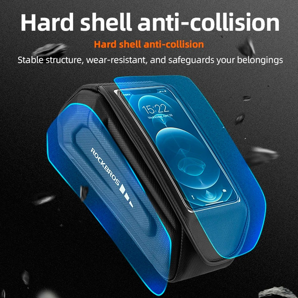 Τσαντάκι Ποδηλάτου Rockbros Αδιάβροχο με Phone Cover Μαύρο | www.lightgear.gr