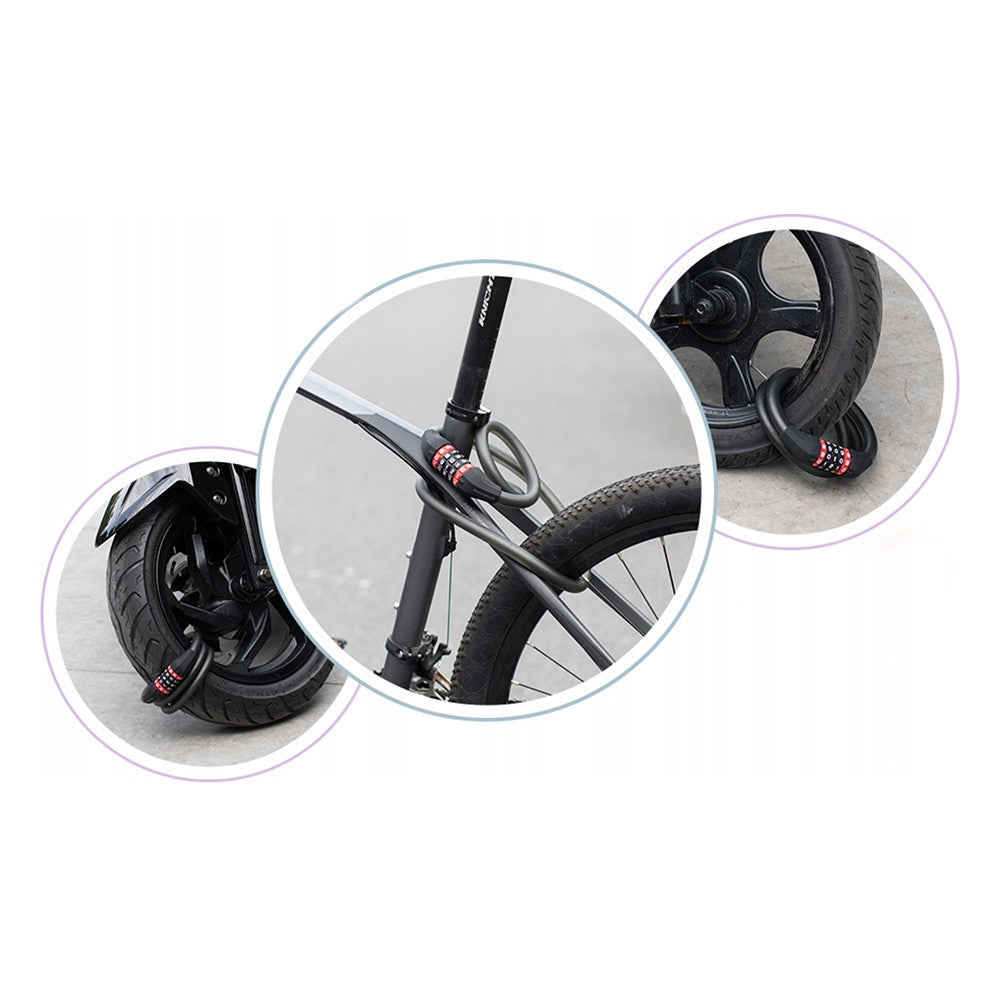 Λουκέτο Ποδηλάτου Rockbros RKS507-1BK με Συνδυασμό 1.8m Μαύρο | www.lightgear.gr