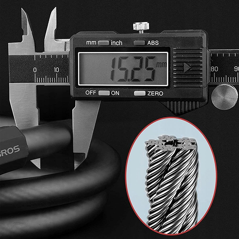Λουκέτο Ποδηλάτου Rockbros RKS507-1BK με Συνδυασμό 1.8m Μαύρο | www.lightgear.gr