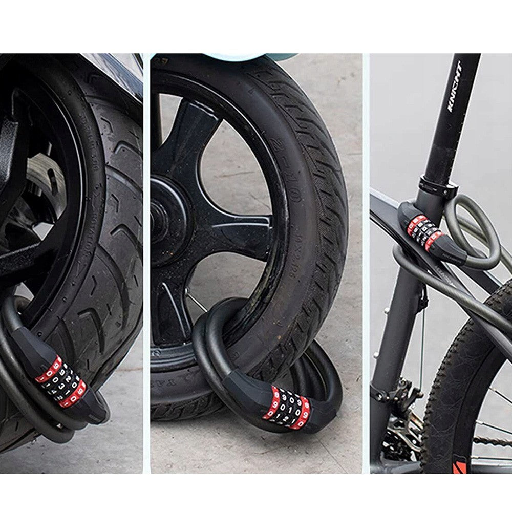 Λουκέτο Ποδηλάτου Rockbros RKS507-1BK με Συνδυασμό 1.8m Μαύρο | www.lightgear.gr