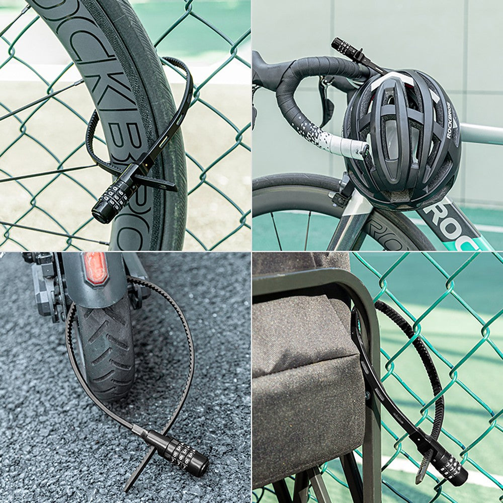 Λουκέτο Ποδηλάτου Rockbros 0.5m Combination Μαύρο | www.lightgear.gr