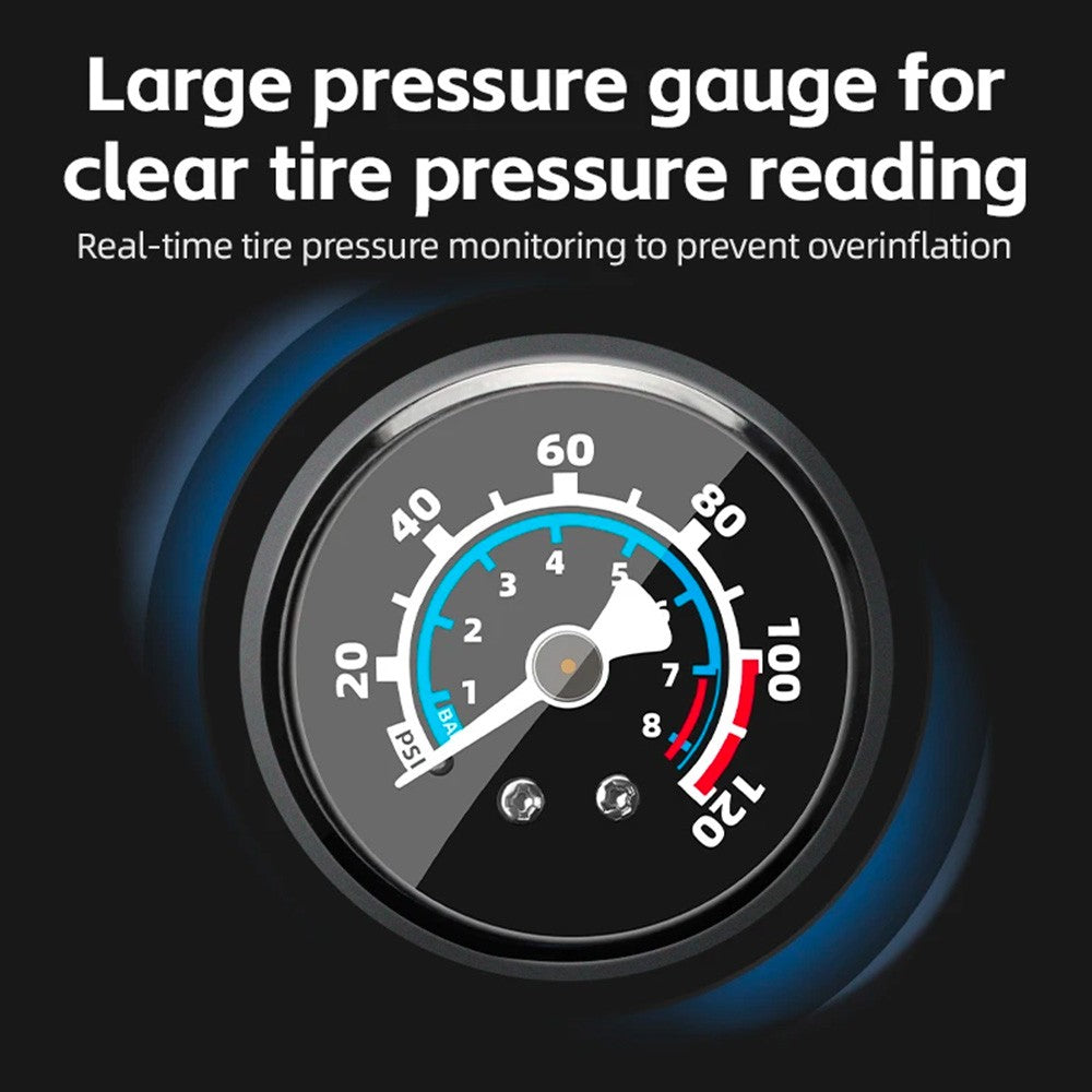 Τρόμπα Ποδηλάτου Rockbros με Pressure Gauge Μαύρη | www.lightgear.gr