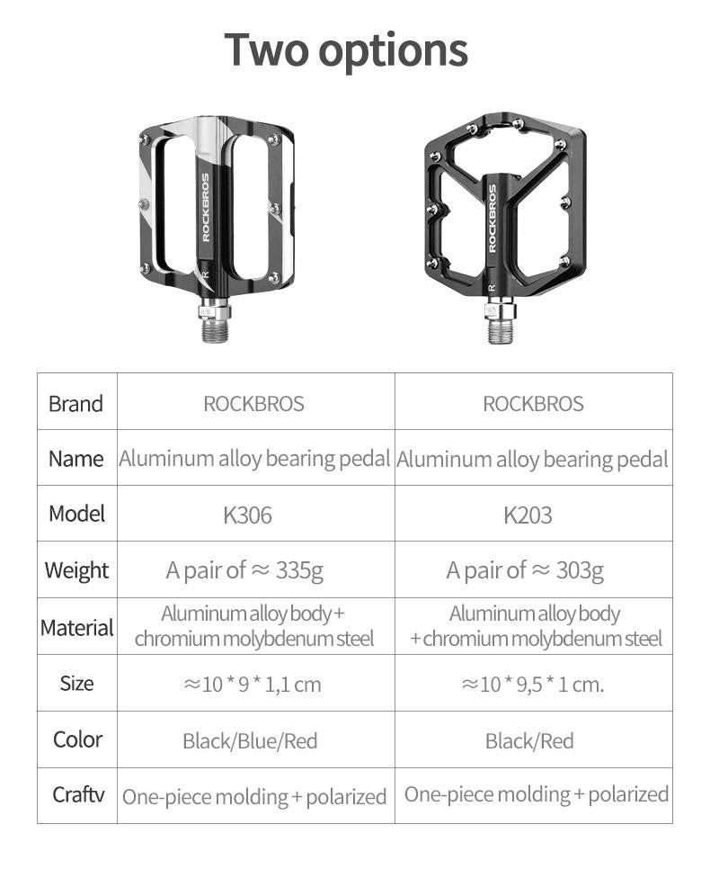 Πετάλια Ποδηλάτου Rockbros K203-BK Μαύρο 2τεμ | www.lightgear.gr