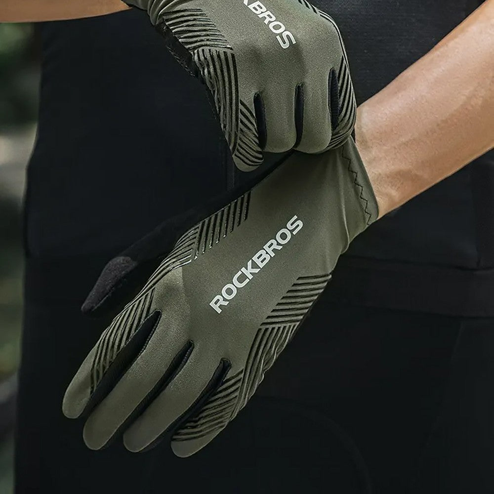 Γάντια Ποδηλασίας Rockbros Shock-Absorbing Πράσινο | www.lightgear.gr