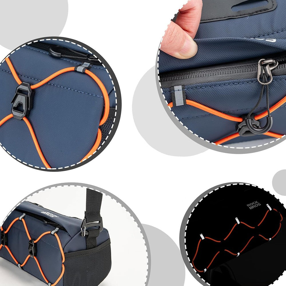Τσαντάκι Τιμονιού Ποδηλάτου Rockbros 2.2lt Μπλε | www.lightgear.gr