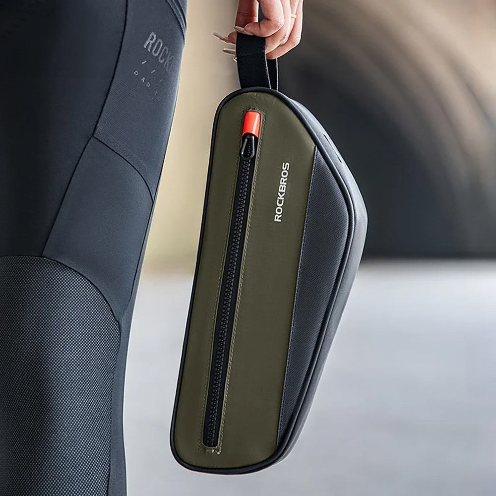 Τσαντάκι Ποδηλάτου Rockbros 1.7lt Frame Πράσινο Μαύρο | www.lightgear.gr
