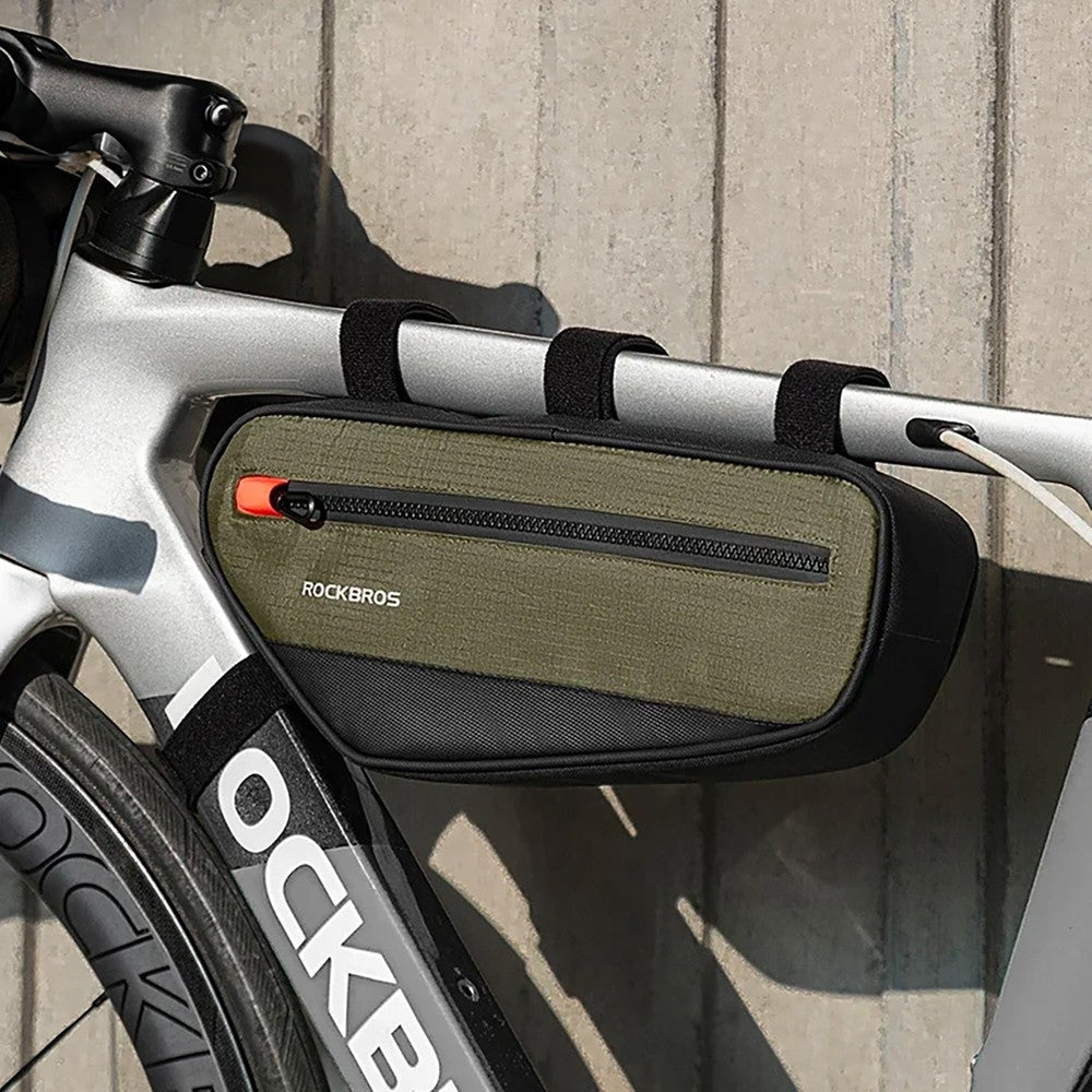 Τσαντάκι Ποδηλάτου Rockbros 1.7lt Frame Πράσινο Μαύρο | www.lightgear.gr