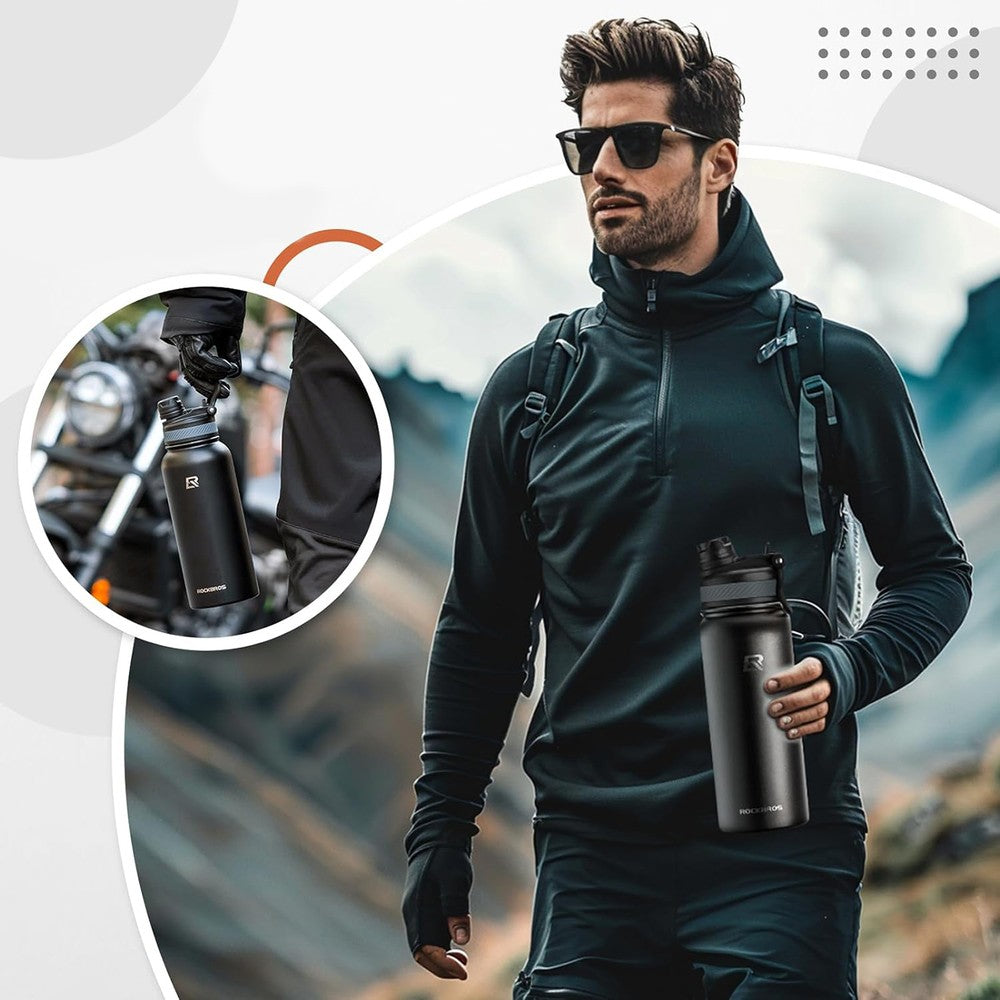 Θερμός Ποδηλάτου Rockbros 550ml Μαύρο | www.lightgear.gr