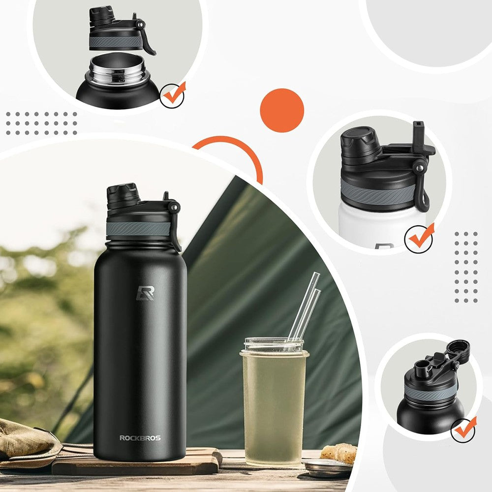Θερμός Ποδηλάτου Rockbros 550ml Μαύρο | www.lightgear.gr