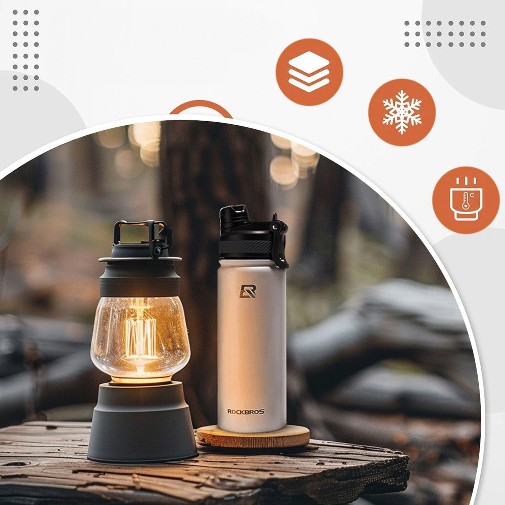 Θερμός Ποδηλάτου Rockbros 650ml Λευκό | www.lightgear.gr