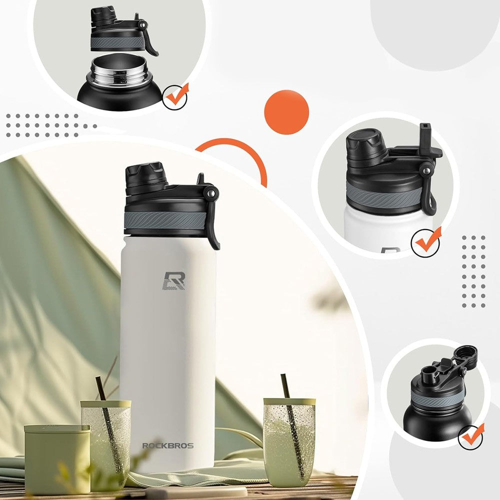 Θερμός Ποδηλάτου Rockbros 650ml Λευκό | www.lightgear.gr