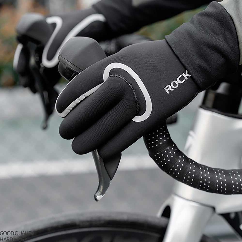 Αδιάβροχα Γάντια Ποδηλασίας Rockbros Full Μαύρο | www.lightgear.gr