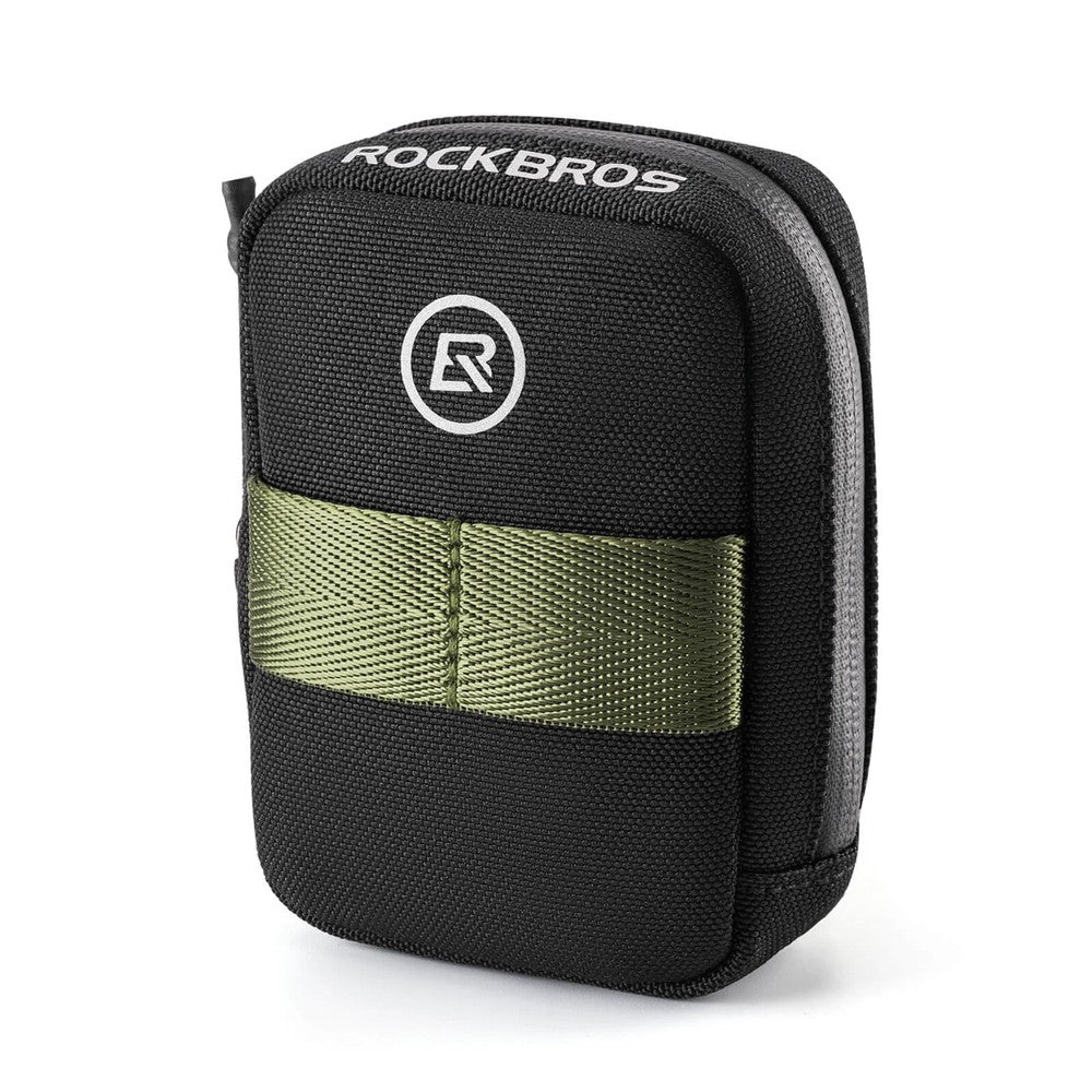 Mini Τσαντάκι Σέλας Rockbros με CO2 Cartridge Holder Μαύρο/Πράσινο | www.lightgear.gr