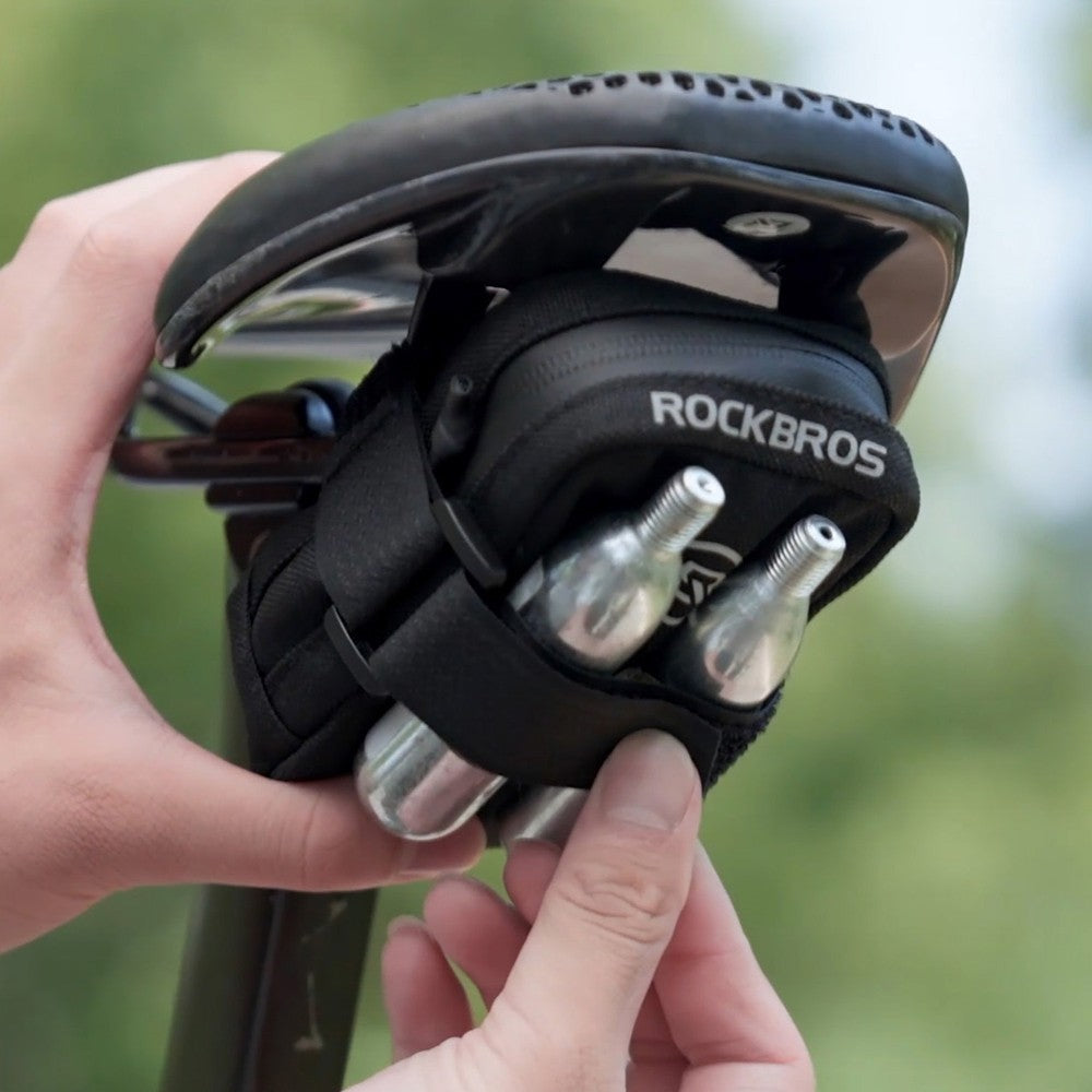 Mini Τσαντάκι Σέλας Rockbros με CO2 Cartridge Holder Μαύρο/Πράσινο | www.lightgear.gr