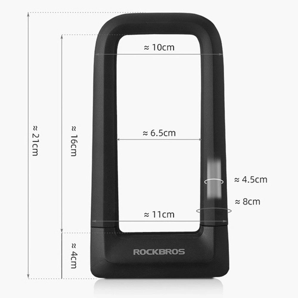 Κλειδαριά Ποδηλάτου U-lock Rockbros RKS626-BK Μαύρο | www.lightgear.gr