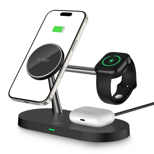 A12 3in1 MagSafe Inductive Charger Tech-Protect για Smartphone/Headphones/Smartwatch Μαύρο | www.lightgear.gr