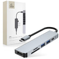 HUB Tech-Protect V4 6in1 USB-C USB-A 3.0 / USB-A 2.0 / USB-C / HDMI / Micro SD / TF / SD Card Reader Γκρι | www.lightgear.gr