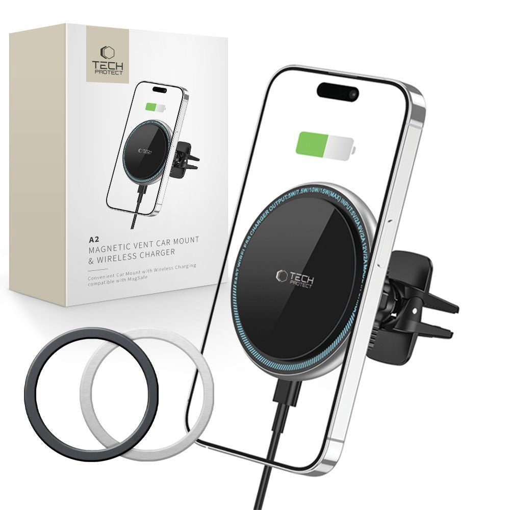 Car Phone Holder Tech-Protect A2 με MagSafe 15W Inductive Charger για Air Vent Μαύρο | www.lightgear.gr