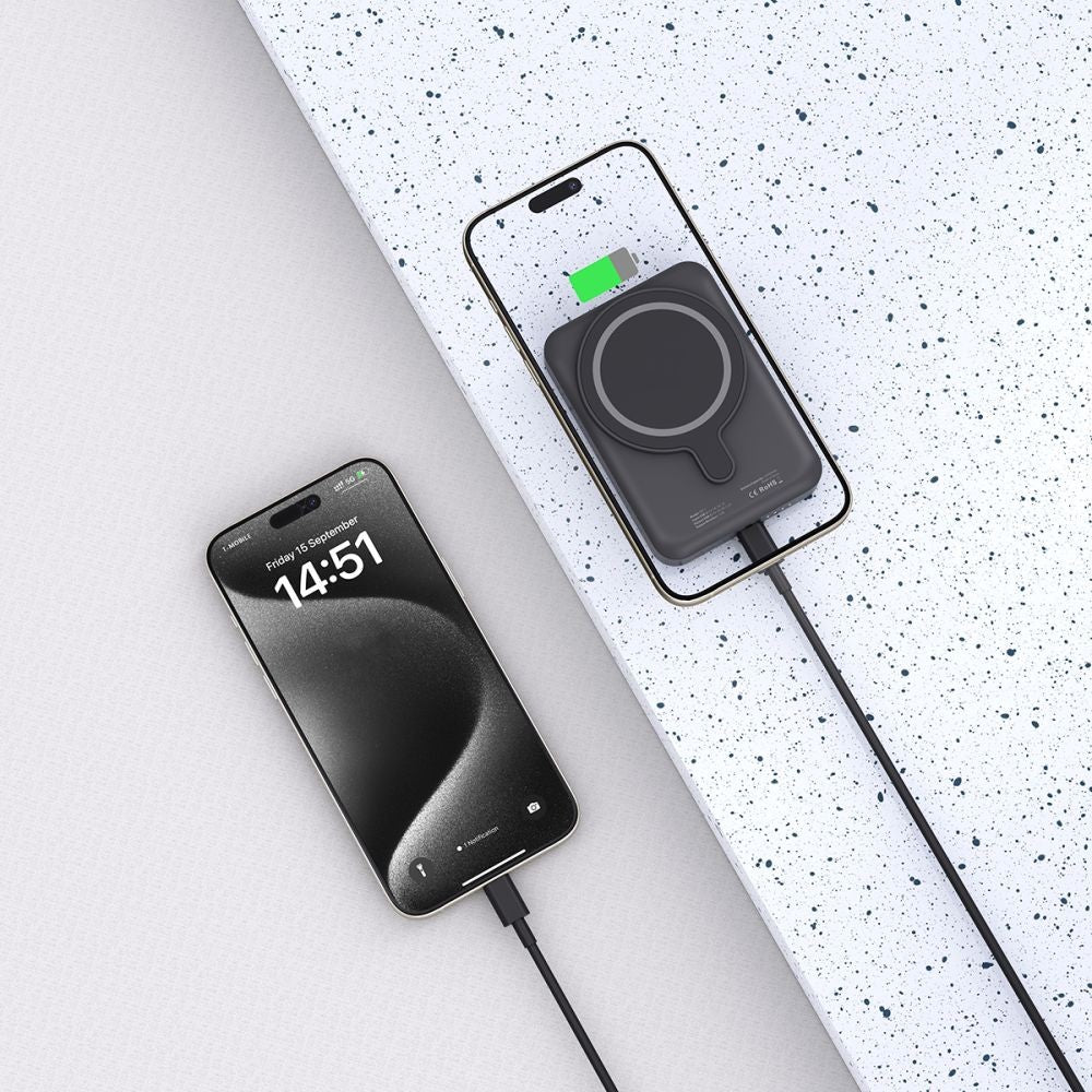 Powerbank Tech-Protect LifeMag PB11 με MagSafe 10000mAh 15W USB-C Θύρα Μαύρο + USB-C Καλώδιο | www.lightgear.gr