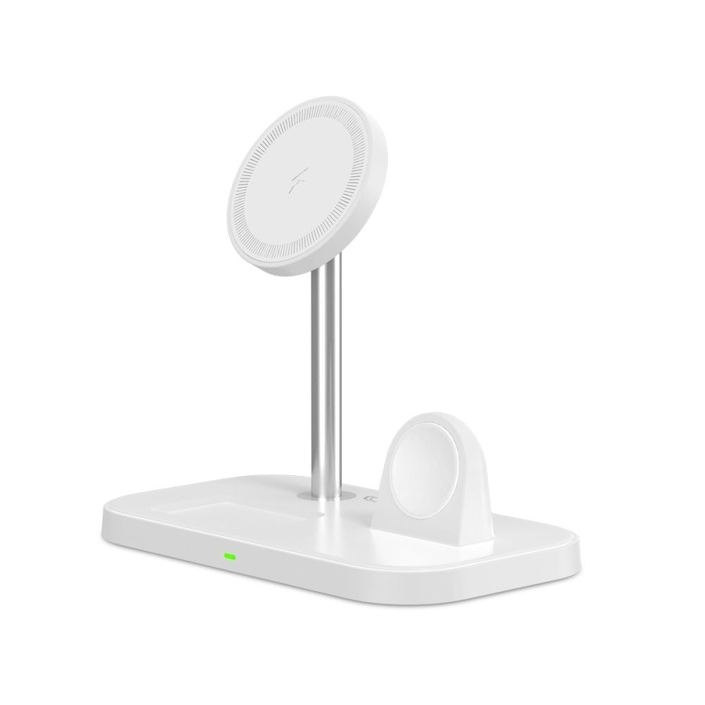 Inductive Charger Tech-Protect QI15W-A22 MagSafe με 3in1 MagSafe Stand για Smartphone / Apple Watch / AirPods Λευκό | www.lightgear.gr