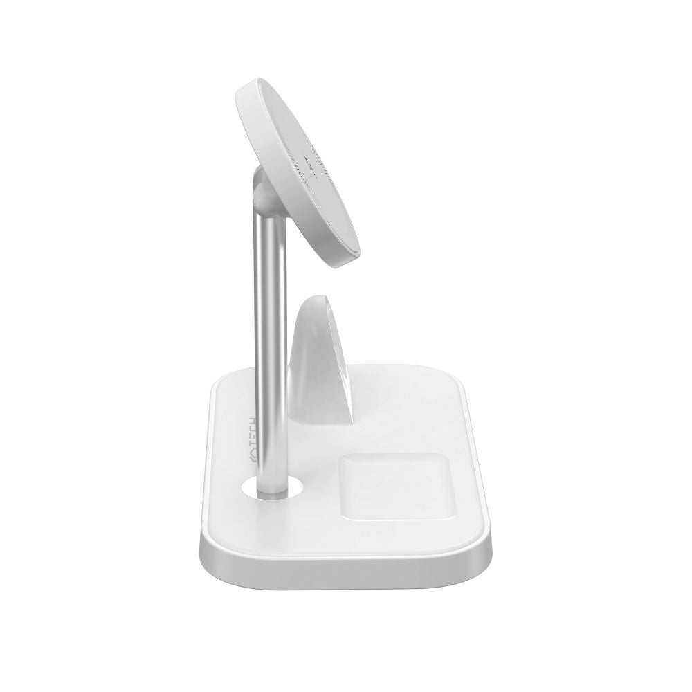 Inductive Charger Tech-Protect QI15W-A22 MagSafe με 3in1 MagSafe Stand για Smartphone / Apple Watch / AirPods Λευκό | www.lightgear.gr