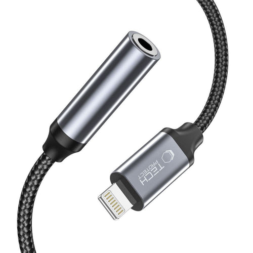 UltraBoost Lightning / 3.5mm Mini Jack Adapter Tech-Protect Μαύρο | www.lightgear.gr