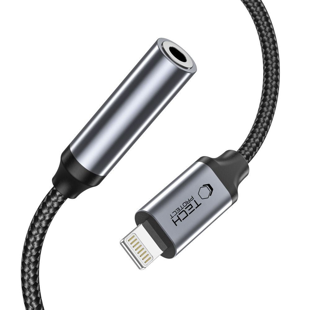 UltraBoost Lightning / 3.5mm Mini Jack Adapter Tech-Protect Μαύρο | www.lightgear.gr