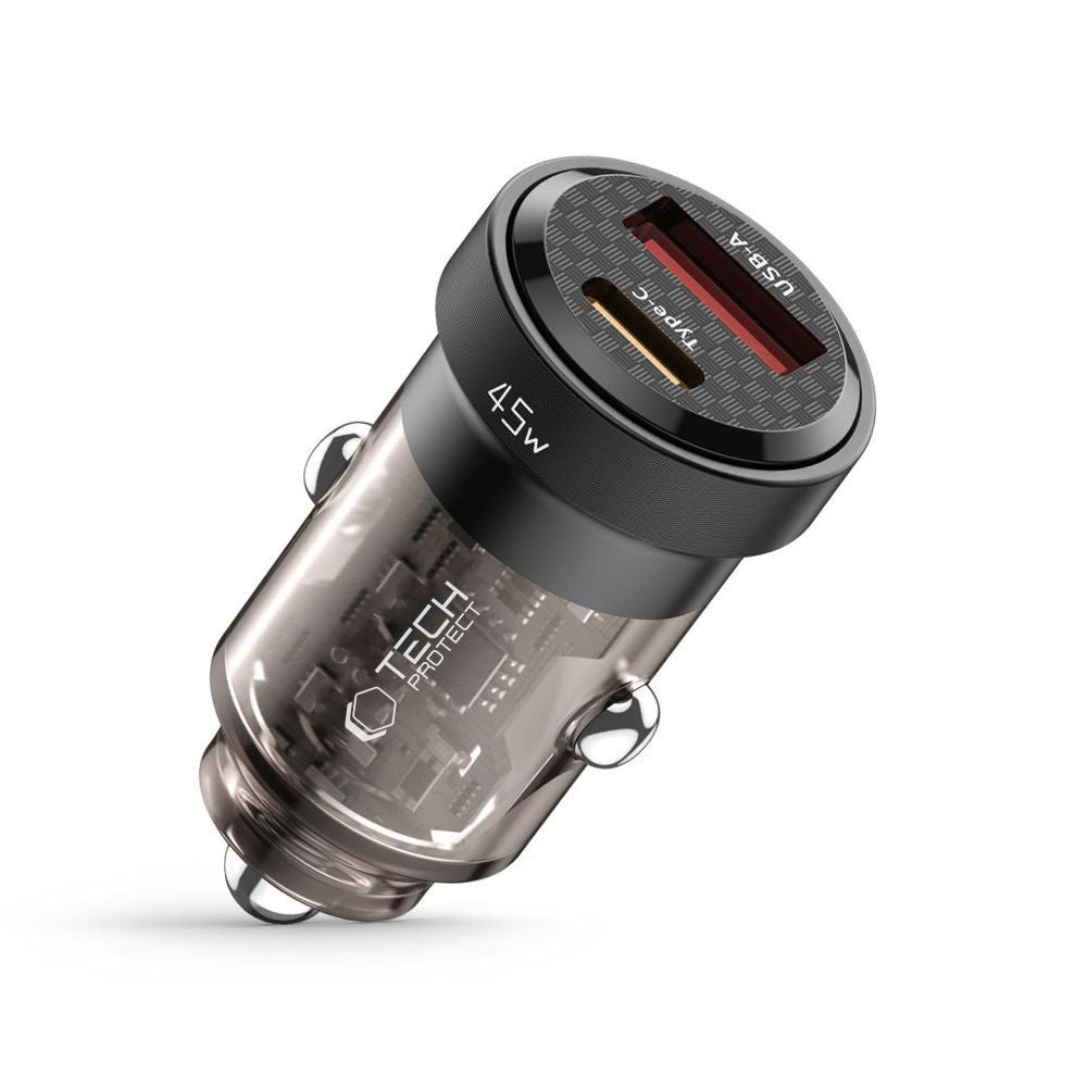 Φορτιστής Αυτοκινήτου Tech-Protect CC45W USB-C PD 45W / USB-A QC 3.0 Μαύρο | www.lightgear.gr