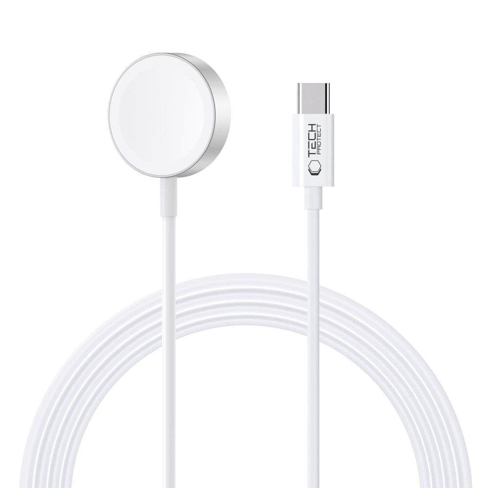 UltraBoost Magnetic Inductive Charger Tech-Protect με USB-C για Apple Watch 1.2m Λευκό | www.lightgear.gr