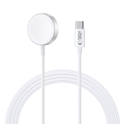 UltraBoost Magnetic Inductive Charger Tech-Protect με USB-C για Apple Watch 1.2m Λευκό | www.lightgear.gr
