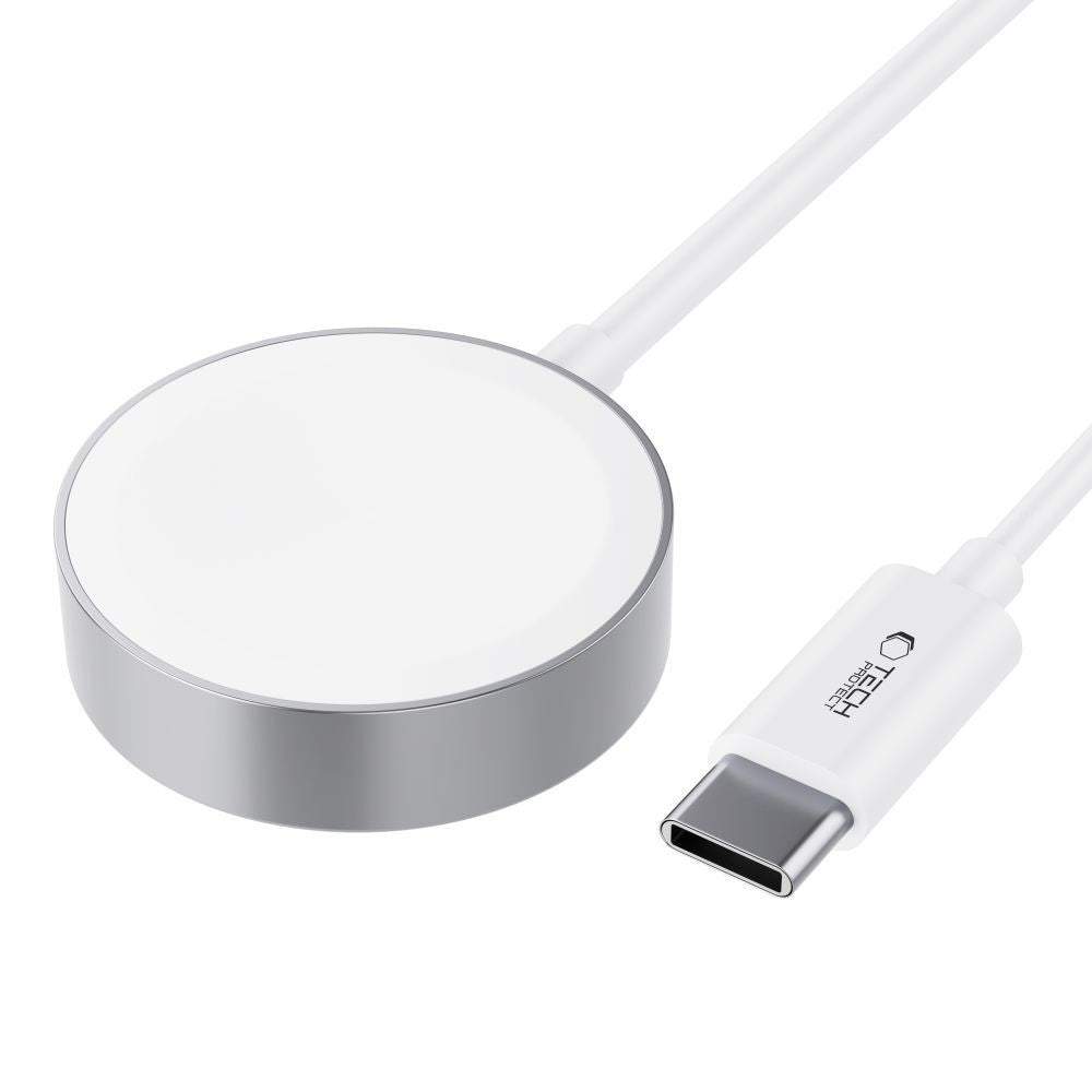 UltraBoost Magnetic Inductive Charger Tech-Protect με USB-C για Apple Watch 1.2m Λευκό | www.lightgear.gr