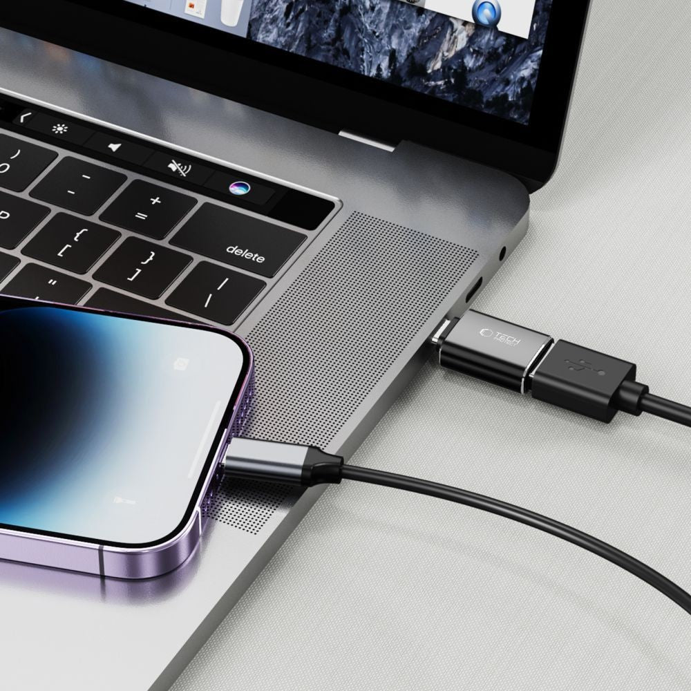 UltraBoost USB-C (Male) / USB-A (Female) OTG Adapter Tech-Protect Μαύρο | www.lightgear.gr