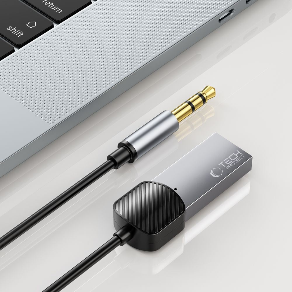 Audio Adapter UltraBoost Tech-Protect Mini Jack 3.5mm (Male) / Bluetooth Γκρι | www.lightgear.gr