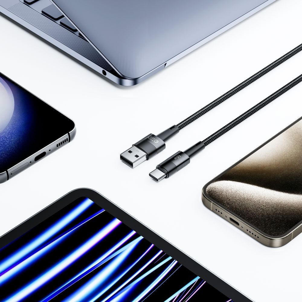 Καλώδιο Tech-Protect UltraBoost USB-C / USB-A 66W 6A 0.25m Γκρι | www.lightgear.gr