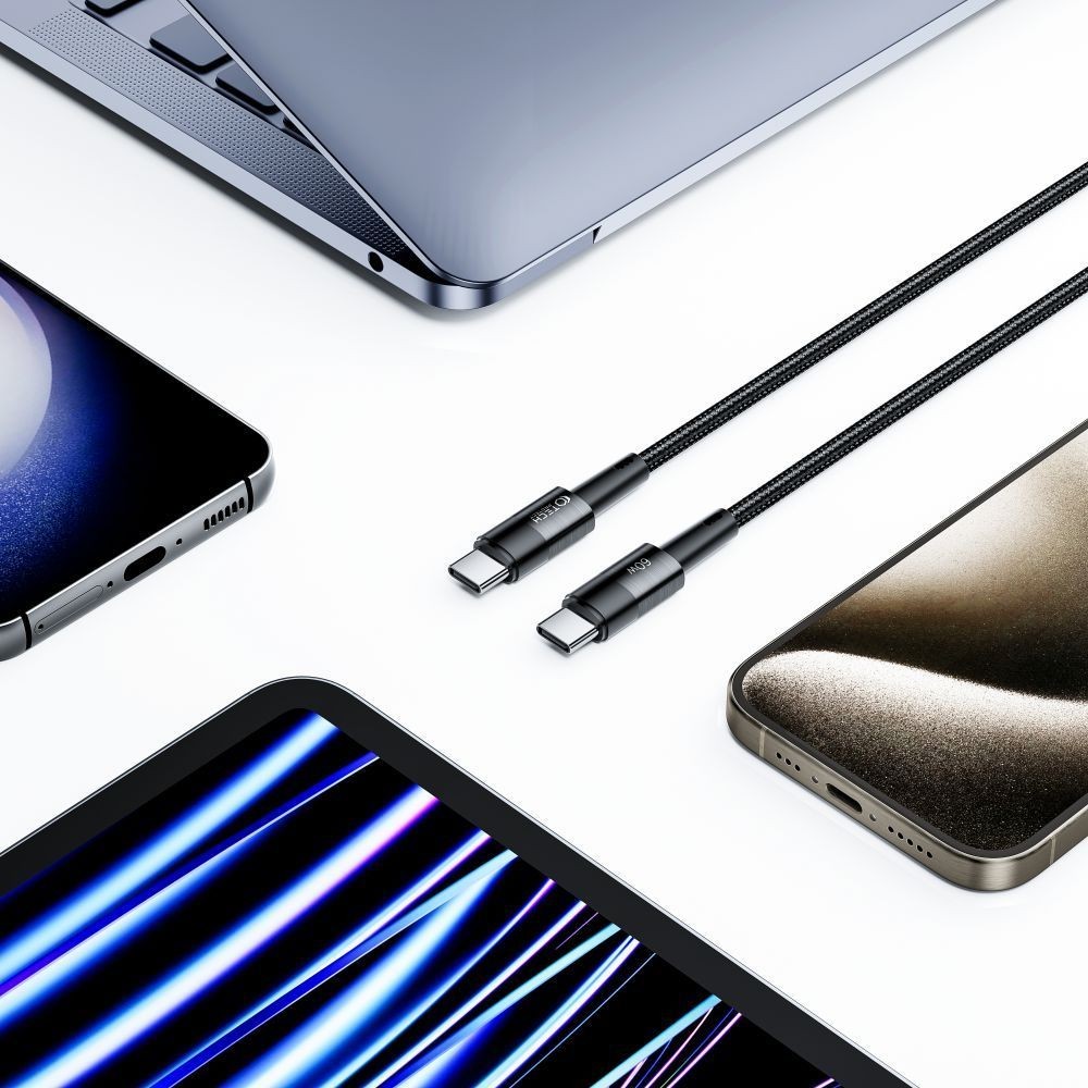 UltraBoost USB-C / USB-C PD Καλώδιο Tech-Protect 60W 3A 1m Γκρι | www.lightgear.gr