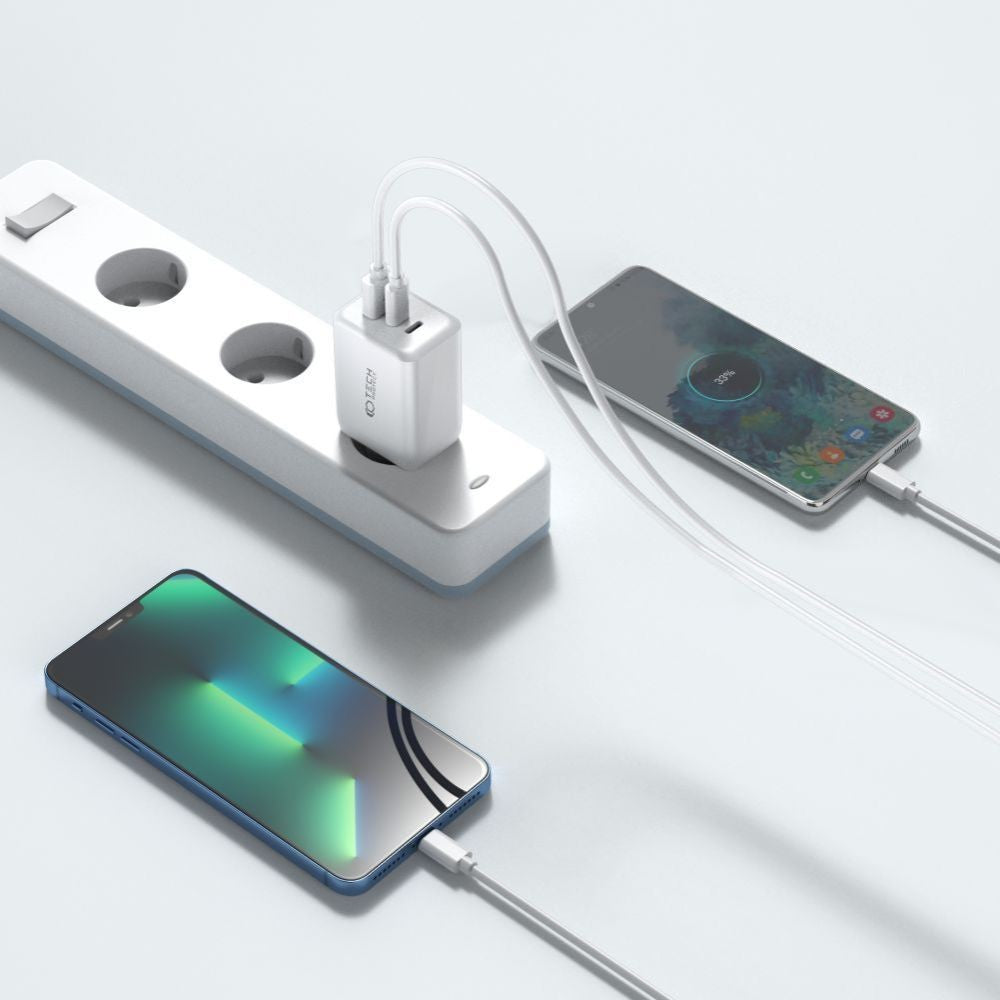 Επιτοίχιος Φορτιστής Tech-Protect C65W 2x USB-C PD 65W / USB-A QC 3.0 Μαύρο | www.lightgear.gr