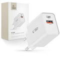 Επιτοίχιος Φορτιστής Tech-Protect NC30W USB-C PD 30W / USB-A QC 3.0 Λευκό | www.lightgear.gr