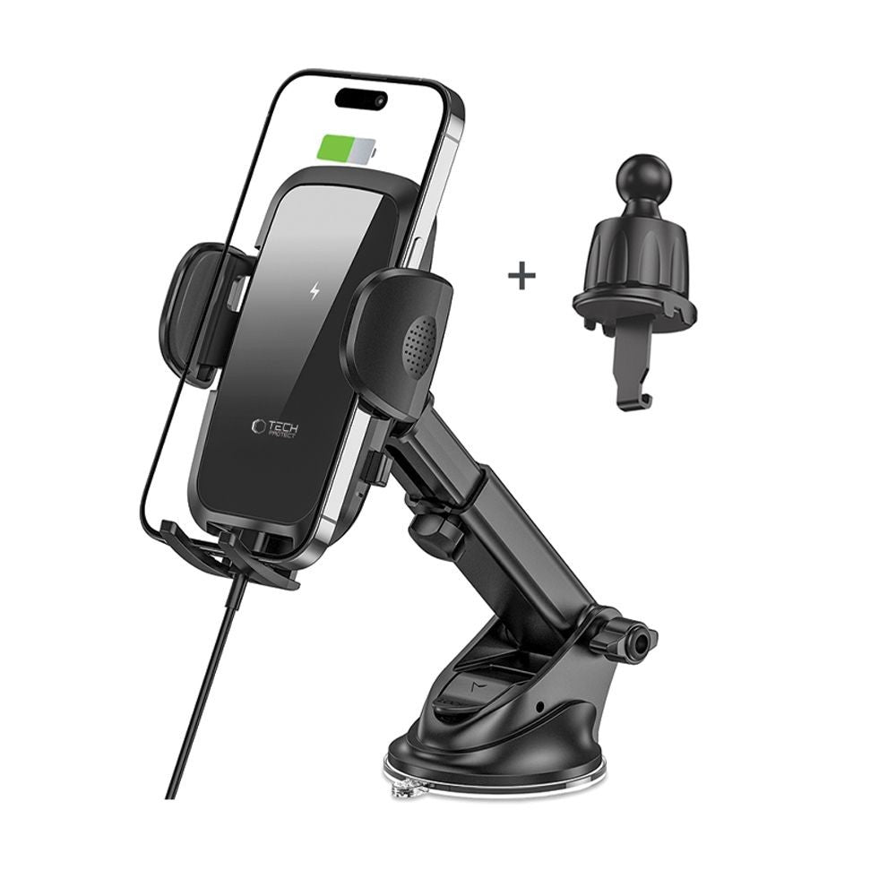 Car Phone Holder Tech-Protect CM15W-V1 με Inductive Charger 15W για Cockpit/Air Vent Μαύρο | www.lightgear.gr
