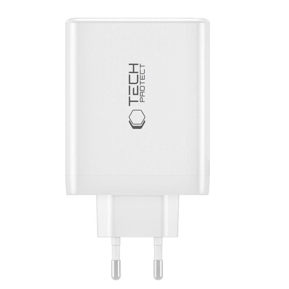 Επιτοίχιος Πολυφορτιστής Tech-Protect NC100W-GAN GaN 3x USB-C PD 100W / USB-A QC 3.0 Λευκό | www.lightgear.gr