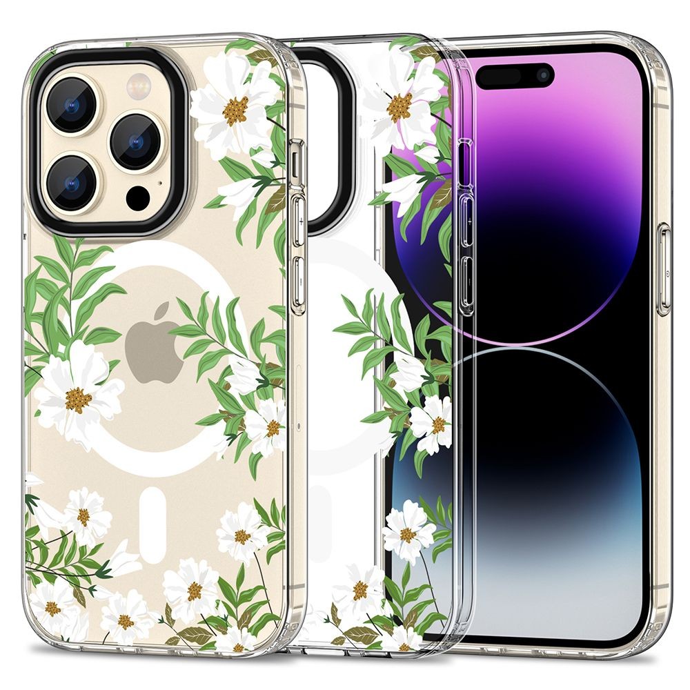 Θήκη Tech-Protect MagMood MagSafe για iPhone 15 Pro Max Daisies with Leaves | www.lightgear.gr