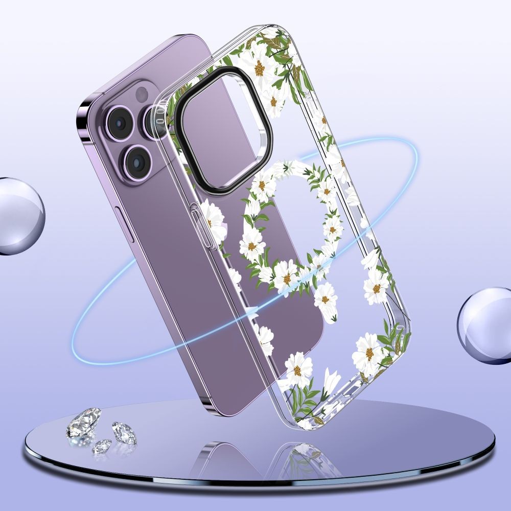 Θήκη Tech-Protect MagMood MagSafe για iPhone 15 Pro Max Daisies with Leaves | www.lightgear.gr