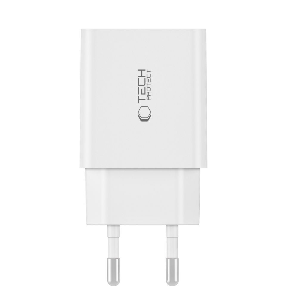 Επιτοίχιος Φορτιστής Tech-Protect C35W 2x USB-C PD 35W με Καλώδιο USB-C / USB-C Λευκό 2τεμ | www.lightgear.gr