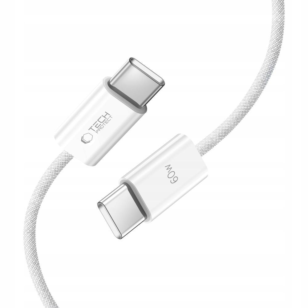 Καλώδιο Tech-Protect UltraBoost Classic USB-C / USB-C PD 60W 3A 1m Λευκό | www.lightgear.gr