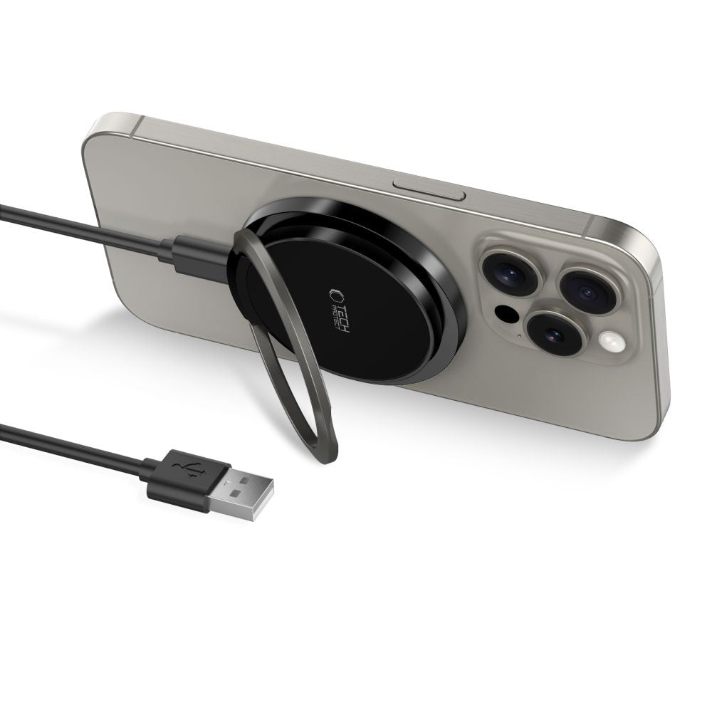 Inductive Charger Tech-Protect QI15W-A33 με MagSafe και Stand με USB-A / USB-C Καλώδιο Μαύρο | www.lightgear.gr